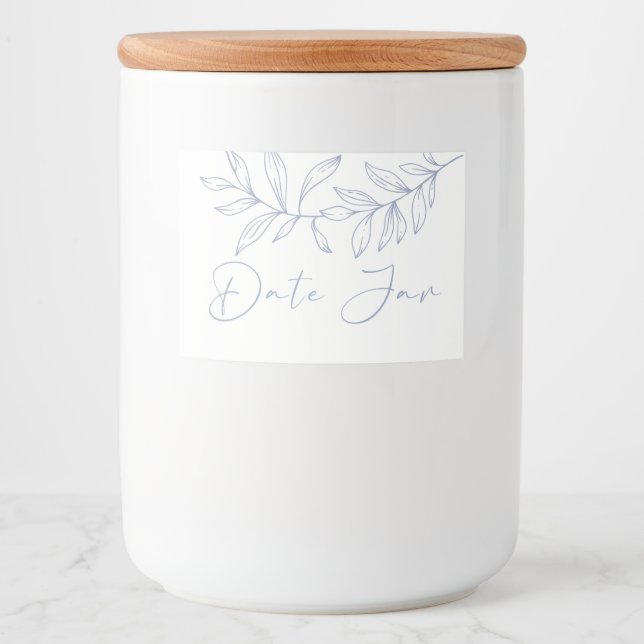 Rótulo Para Comida Flores Periwinkle Data Jar Noite (Frente)