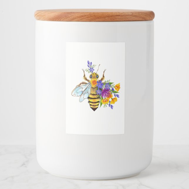 Rótulo Para Comida Flower bee with wild plants (Frente)