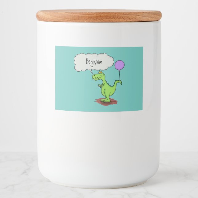 Rótulo Para Comida Fogo giro em forma de cartoon verde e engraçado (Frente)