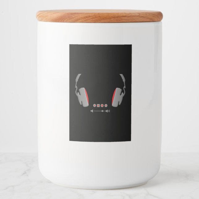 Rótulo Para Comida Fones de ouvido com botões de controle de volume d (Frente)