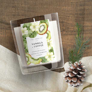 Rótulo Para Comida Fruta Verde Russo Kiwi Vela de Fruta de Aquarela