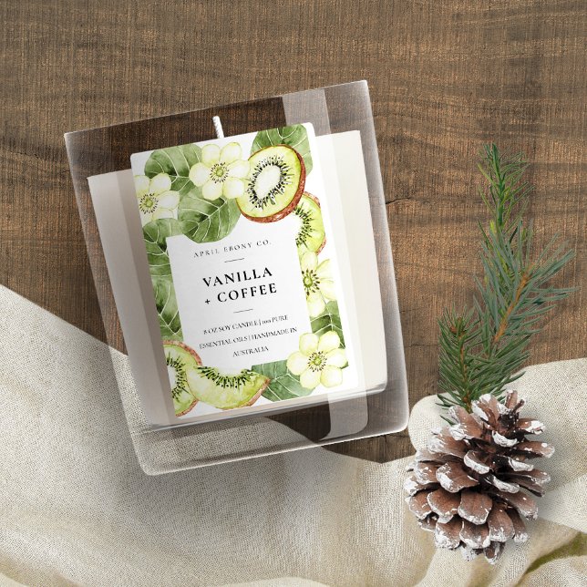 Rótulo Para Comida Fruta Verde Russo Kiwi Vela de Fruta de Aquarela (Criador carregado)