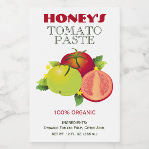 Rótulo Para Comida Frutas De Tomate Para Conservas Vegetais