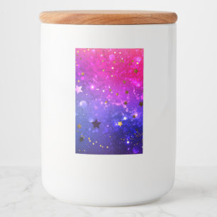 Rótulo Para Comida Fundo Azul Cor-de-rosa brilhante