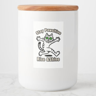 Rótulo Para Comida Gato Fique Positivo
