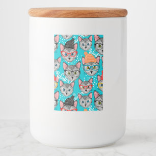 Rótulo Para Comida Gato no chapéu