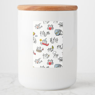 Rótulo Para Comida Gatos engraçados, leite e magia.
