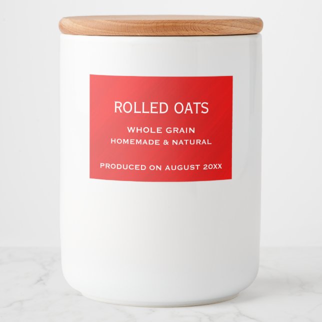 Rótulo Para Comida Glamor Vermelho Personalizado (Frente)