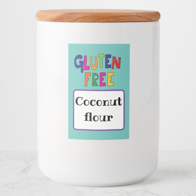 Rótulo Para Comida Gluten, comida de consciência celíaca gratuita (Frente)
