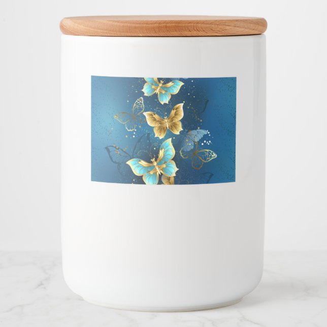 Rótulo Para Comida Golden butterflies (Frente)