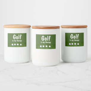 Rótulo Para Comida Golfe é minha terapia com bolas de golfe em verde