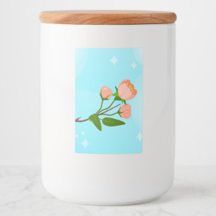 Rótulo Para Comida Gradação do céu azul com ramificação primavera flo