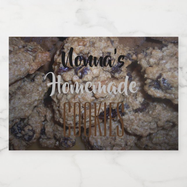 Rótulo Para Comida Gráficos de cookies caseiros de Nonna Personalizam (Rótulo Único)
