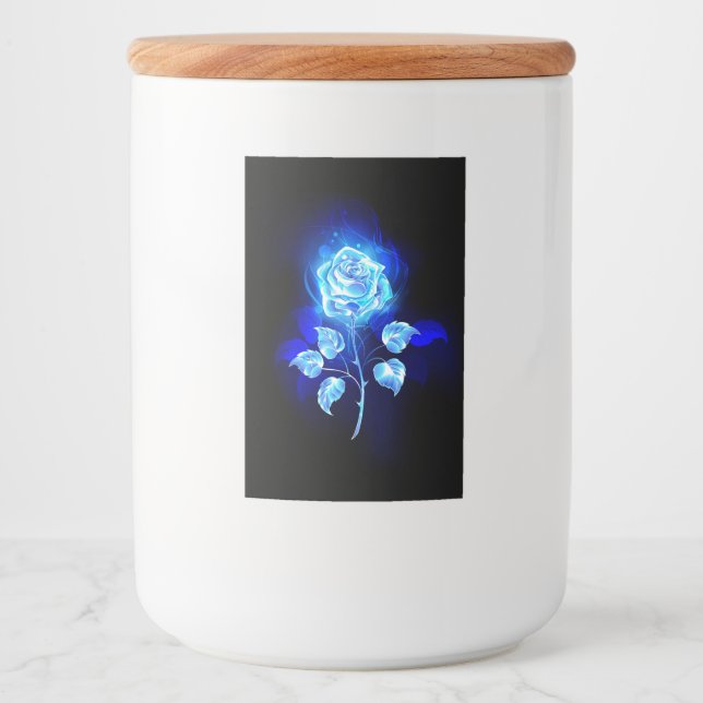 Rótulo Para Comida Gravação de Rosa Azul (Frente)