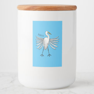 Rótulo Para Comida Great egret bird cartoon illustration 