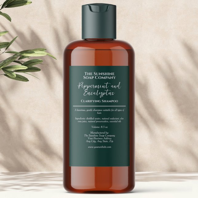 Rótulo Para Comida Green minimalist waterproof cosmetics bottle label (Criador carregado)