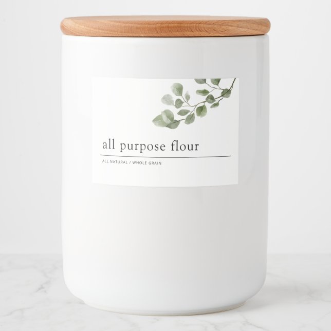 Rótulo Para Comida Greenery Pantry (Frente)
