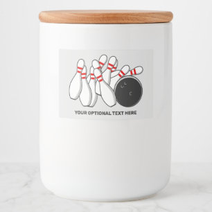 Rótulo Para Comida Greve de Boliche de Texto Personalizado