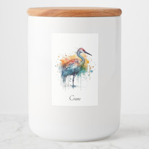 Rótulo Para Comida Grua Elegante: Arte em Aquarela, personalizado
