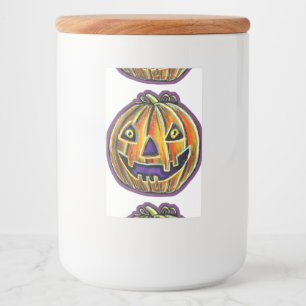 Rótulo Para Comida Halloweenies De Vintage Falln Grinning Pumpkin