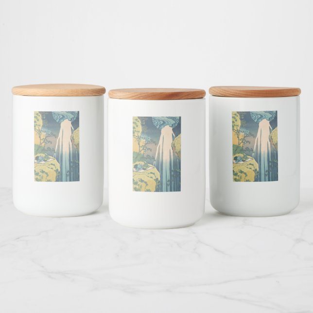 Rótulo Para Comida Hokusai Quedas Amida Japão Cachoeira  (Garrafas)