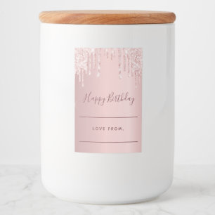 Rótulo Para Comida Homemade com brilho rosa-rosado-rosado-reluzente