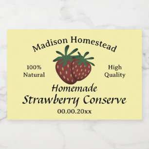 Rótulo Para Comida Homestead Strawberry Conserve Jelly modelo