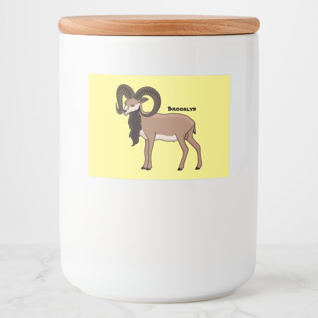 Rótulo Para Comida Ilustração de cabra Mouflon (Frente)