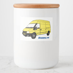 Rótulo Para Comida Ilustração de carrinha de entrega