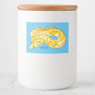 Rótulo Para Comida Ilustração de cobra de pitão birmanês