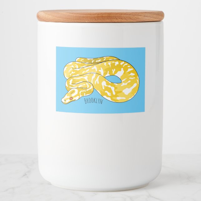 Rótulo Para Comida Ilustração de cobra de pitão birmanês (Frente)
