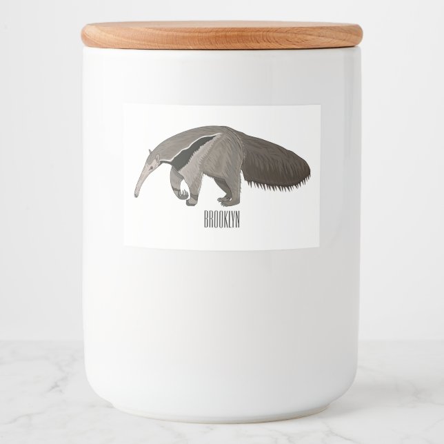 Rótulo Para Comida Ilustração de desenho animado (Frente)