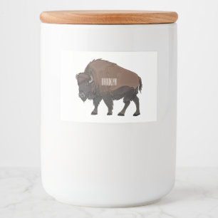 Rótulo Para Comida Ilustração de desenho animado Bison