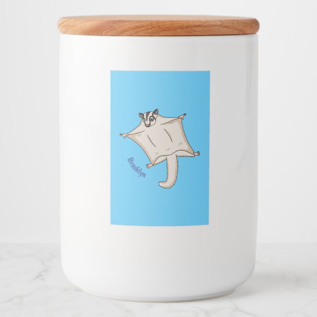 Rótulo Para Comida Ilustração de desenho animado com planador de açúc (Frente)