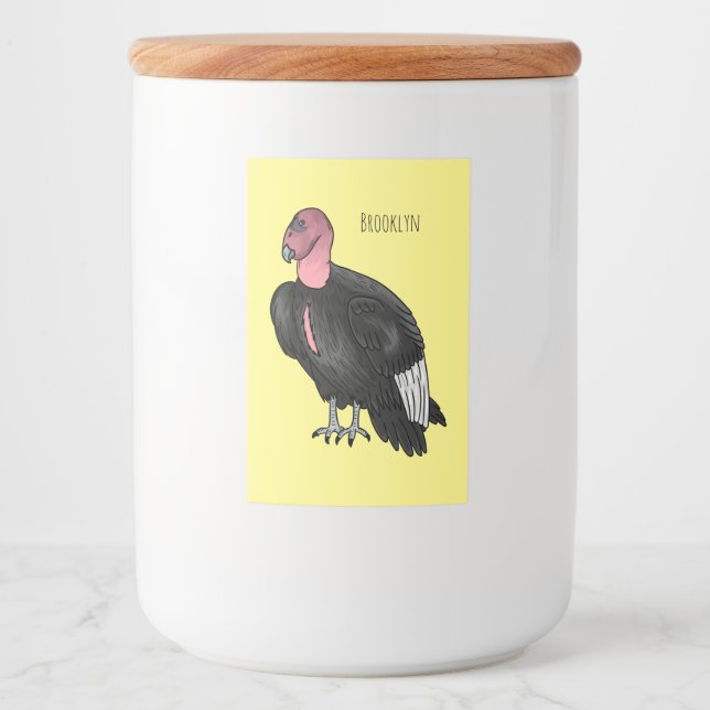 Rótulo Para Comida Ilustração de desenho animado de aves condor da Ca (Frente)