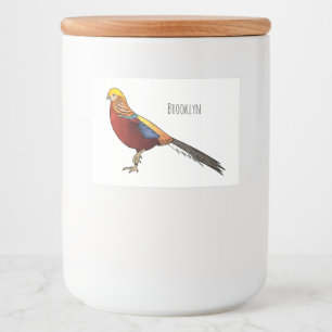 Rótulo Para Comida ilustração de desenho animado de aves faisão do ou