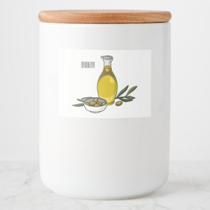 Rótulo Para Comida Ilustração de desenho animado de azeite