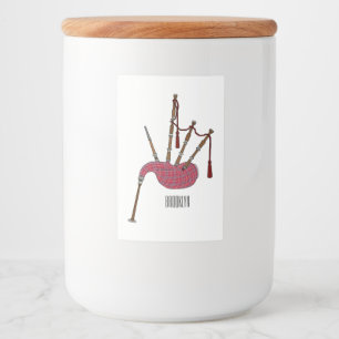 Rótulo Para Comida Ilustração de desenho animado de Bagpipe