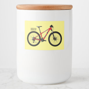 Rótulo Para Comida Ilustração de desenho animado de bicicleta