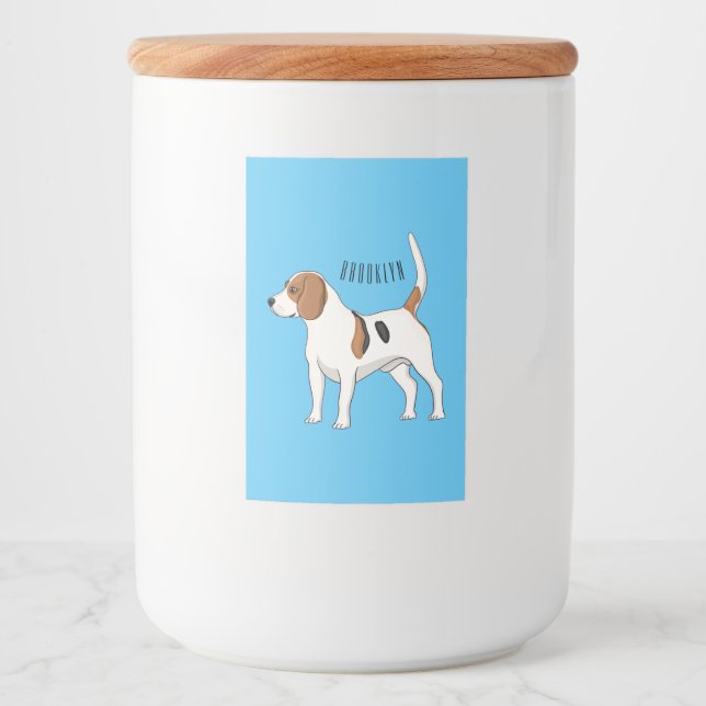 Rótulo Para Comida Ilustração de desenho animado de cachorro Beagle (Frente)