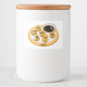 Rótulo Para Comida Ilustração de desenho animado de camarão tailandês