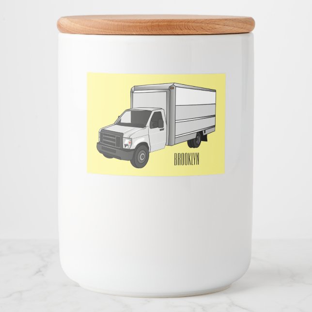 Rótulo Para Comida Ilustração de desenho animado de caminhão (Frente)