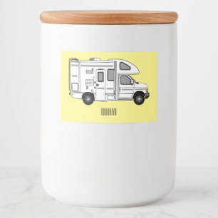 Rótulo Para Comida Ilustração de desenho animado de Campervan