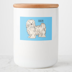 Rótulo Para Comida Ilustração de desenho animado de cão Havanês