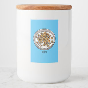 Rótulo Para Comida Ilustração de desenho animado de cereais