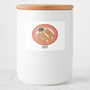 Rótulo Para Comida Ilustração de desenho animado de Churro