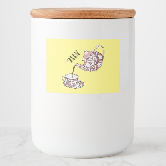 Rótulo Para Comida Ilustração de desenho animado de configuração de g (Frente)