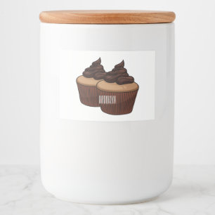 Rótulo Para Comida ilustração de desenho animado de cupcake