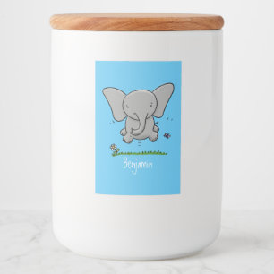 Rótulo Para Comida ilustração de desenho animado de elefante de beb