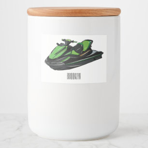 Rótulo Para Comida Ilustração de desenho animado de esqui jet